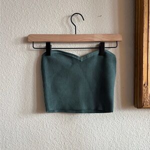 Babaton Teal Ribbed Mini Skirt